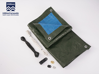 Bâche en tissu tissé HDPE imperméable bleu-vert 120g pour fraisage, 10x12M, en PE, pour couverture, sac de matelas et bâche de protection