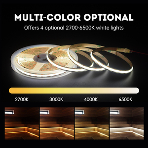 Tira de Luz LED COB Blanca Cálida, Mini Cortable, 528 LED, Flexible, 12V/24V, Tira Lineal LED, 10W/M, 8mm, IP20, IP67, IP68, Luz para Muebles de Dormitorio - Product Image 6