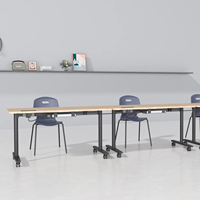 Table de formation pliable multi-positions en acier inoxydable OMNI, table gigogne à plateau rabattable pour villa