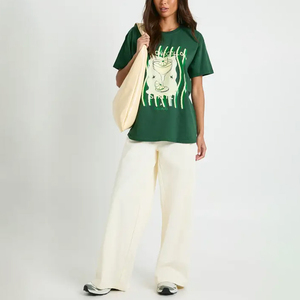 Camiseta de Verano Casual de Alta Calidad con Cuello Redondo y Estampado de Limoncello Spritz para Mujer - Product Image 3