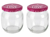 300ml round Glass Jam Jar With Metal Lid Storage Pickles Jar for Food