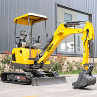 Mini-excavatrice compacte de 2 tonnes, petite pelle sur chenilles pour l'aménagement paysager, l'agriculture et les projets résidentiels