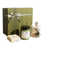 Coffret Cadeau de Luxe Saint-Valentin : Bougie Parfumée à la Cire de Soja et Diffuseur à Bâtonnets Verts pour Thanksgiving et Noël