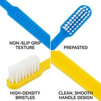 Kit de voyage pour brosse à dents manuelle avec dentifrice pré-appliqué, jetable, en vrac, pour hôtel, clinique dentaire, Airbnb, emballé individuellement