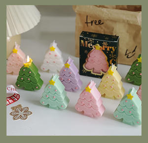 Juego de Velas Aromáticas con Forma de Árbol de Navidad, en Caja de Regalo, Decoración Navideña, Velas de Cera de Soya con Fragancia y Aromaterapia - Product Image 1