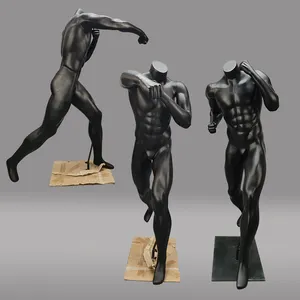 Glasvezel Sport Display Mannequin Zwarte Spier Mannelijke Mannequin