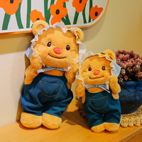 Neues Plüsch-Teddybär-Kleidungsspielzeug im Farmhouse-Stil, weiches und niedliches Plüschtier, Baby-Puppe, Kuschelkissen, Geschenk, Heim-Sofa-Dekorationsspielzeug