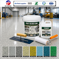 Résine époxy liquide auto-nivelante pour sols avec sable coloré, revêtement sans joint pour sous-sol et garage, résine de sol en sable de quartz
