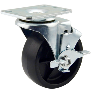 Giro de nylon plástico pequeno 50mm do dever claro do nível elevado com rodas do rodízio do freio do fechamento - Product Image 1