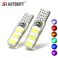 Ampoule LED de voiture T10 5730 6SMD 12V 24V, lampe en gel de silice, lumière rouge jaune, étanche, pour éclairage de stationnement, plaque d'immatriculation