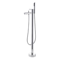 Robinet de baignoire autoportant à poignée unique avec douchette à cascade et douchette à main, fixation au sol – Approvisionnement direct usine