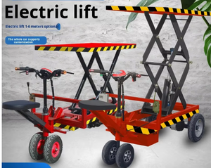 Carretilla de Plataforma Plana con Elevación Hidráulica de Conducción Inversa - Capacidad de 200 kg, Carretilla de Transporte Resistente con Plataforma de 70x120 cm para Granjas - Product Image 4