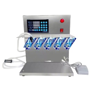 เครื่องบรรจุแบบซองตั้งได้ Doypack สำหรับเครื่องดื่มคาร์บอเนต น้ำแข็ง น้ำ น้ำผึ้ง น้ำผลไม้ แบบกึ่งอัตโนมัติ ขายดี - Product Image 1
