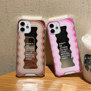 Funda de maquillaje con espejo para chicas, carcasa trasera con diseño rosa ondulado para <span class=keywords><strong>poco</strong></span> <span class=keywords><strong>m3</strong></span>, para iPhone 7, glss templado - Product Image 6