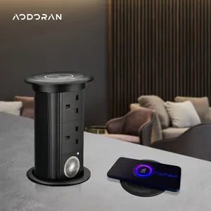 AODORANカウンタートップ電気プルアップレセプタクルキッチン用ワイヤレス充電器付き電気ポップアップレセプタクル