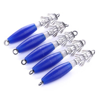 Pengiriman Cepat 100mm 15.5G Umpan Cumi-cumi Logam & Plastik Berkualitas Tinggi Bercahaya 5pcs/kantong Umpan Keras Buatan untuk Sungai & Danau