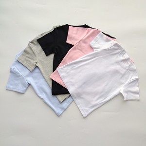 T-shirts pour filles 100% coton, manches courtes, manches bouffantes, blanc rose, t-shirt pour bébé fille, été, t-shirts pour filles - Product Image 3