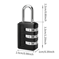 Mini cadenas à combinaison à 3 chiffres, serrure de sécurité à code pour casier de gym, valise, armoire, tiroir, utilisation intérieure et extérieure