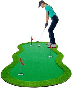 Tapis de putting de golf de grande taille en gazon synthétique artificiel de conception élégante, marque GP, GPC004, durable, avec drapeau/tasse, utilisation intérieure/extérieure, unique - Product Image 1