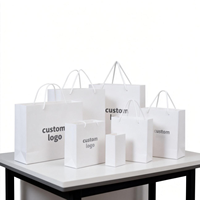 Tas Kado Kertas Kraft Logo Kustom, Warna Perak, Papan Ivory, untuk Pakaian, Belanja, Perhiasan, Jam Tangan, Promo 2026
