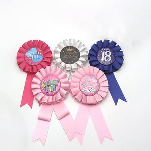 Custom Tinplate Cartoon Ribbon Rose Prom Corsage School Celebration Wedding <b>Birthday</b> Party Ribbon Rosettes Corsage Flower <b>Badge</b> - Product Image 1