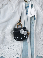 Porte-clés mignon style chat rose, pendentif de sac chat de dessin animé, accessoires de mode doux en gros pour filles
