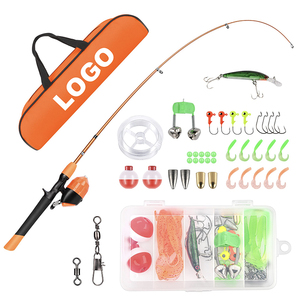 <span class=keywords><strong>Ensemble</strong></span> de canne à pêche en fibre de verre avec poignée en EVA, équipement de pêche en eau profonde pour la pêche au bar, <span class=keywords><strong>ensemble</strong></span> complet, appâts souples, hameçons et ligne 1,2 m - Product Image 1