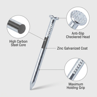 Emballage en vrac, carton de 25 kg, clous en acier à faible teneur en carbone, surface polie et lisse, tête ronde, construction en fil d'acier brillant