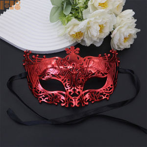 2026 Masker Setengah Wajah Baru Masker Mata Plastik Emas Masker Venetian Buatan Tangan Aksesori Kostum Cosplay untuk Pesta Dansa - Product Image 2