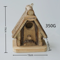 Décoration paysagère créative pour l'extérieur, ornement suspendu, nid d'oiseau en bois massif naturel, nichoir en bois