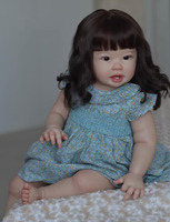 Muñeca Artística Coleccionable NPK de 70 cm, Bebé Reborn Enorme, Niña Pequeña Teegan Princesa con Pelo Largo y Negro, Realista, Tamaño Real de un Bebé de 9 Meses