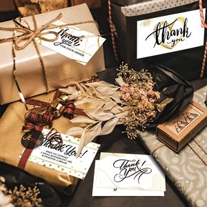 Cartes de remerciement personnalisées avec logo en feuille d'or, cartes de remerciement de luxe à motif marbré pour l'emballage des petites entreprises - Product Image 2