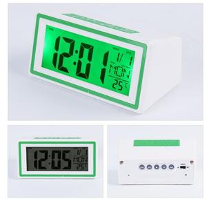 Reloj Despertador Digital LCD Portátil Moderno con Control por Voz, Retroiluminación, Función <span class=keywords><strong>de</strong></span> Snooze, Calendario, Temporizador, Temperatura Interior, Decoración para el Hogar y la Oficina - Product Image 6