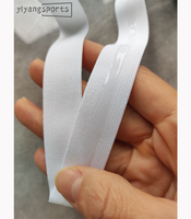 Bande élastique en polyester enduite antidérapante noire et blanche de 25 mm, ruban extensible, bande en caoutchouc imprimé, bandes en silicone