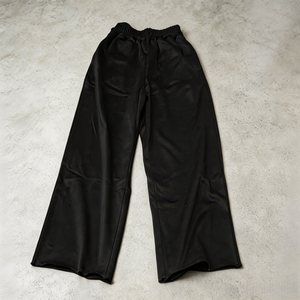 Custom Logo Men's Wide Leg 100% Cotton Sweatpants Elastic Waist Casual Black Gray Autumn Style <b>Pants</b> for Men - Product Image 4