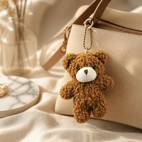 Porte-clés en peluche personnalisé en usine, ours en polaire Teddy, logo OEM personnalisé, breloque de sac en peluche de 11 cm, cadeau du Nouvel An CUIMORAH