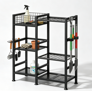 Étagère de rangement pour outils de jardin, support de rangement en métal robuste pour garage, organisateur pour outils de jardin et outils électriques - Product Image 3