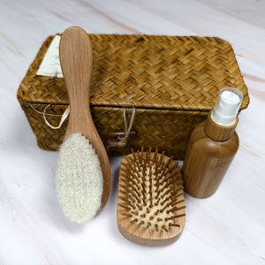 Commercio all'ingrosso migliore vendita prodotti <span class=keywords><strong>Bambu</strong></span> regalo Spray spazzola per capelli di bambù <span class=keywords><strong>bagno</strong></span> toelettatura <span class=keywords><strong>Set</strong></span> cestino con coperchio - Product Image 6