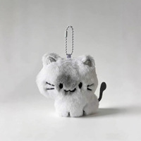 Porte-clés pendentif chaton en peluche fait main de style japonais, mignon, pour sac d'école, petite breloque pour étudiant