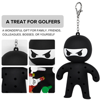 Porte-tee de golf léger à livraison rapide, contient 13 tees, porte-tee de golf en silicone portable et amusant Nin/Ja, porte-clés