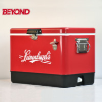Glacière portable contemporaine en acier inoxydable 54QT, seaux à glace d'extérieur, bacs à boissons, cadeaux d'affaires, pinces de service, usage domestique