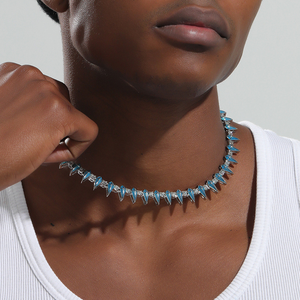 Collar de Cadena Estilo Tenis con Moissanita Negra de 5mm, Joyería Fina de Aleación, Collar <span class=keywords><strong>Wakanda</strong></span> con Diamantes VVS para Hombre, Gran Venta - Product Image 1