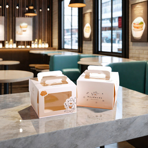 Hộp bánh mì đặt làm riêng, số lượng đặt hàng tối thiểu thấp, hộp bánh có cửa sổ, kích thước 4, 8, 10 inch, hộp bánh bằng bìa cứng trắng - Product Image 5