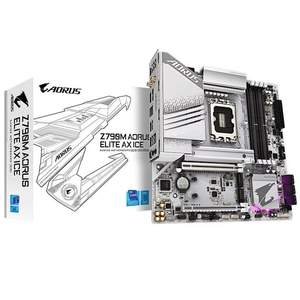Placa base de computadora Gigabyte <span class=keywords><strong>Z790M</strong></span> AORUS ELITE AX ICE LGA 1700 4xDDR5 DIMM compatible con procesador I14/13/12 placa base para juegos - Product Image 1