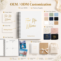 Carnet de notes personnalisé pour mariage, spirale, couverture blanche, dorure à chaud, nom personnalisé, OEM ODM, vente en gros en usine