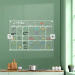 Kühlschrank Magnetic Dry Erase Kalender Clear Acryl Board Whiteboard 17x12 Zoll für Schlafzimmer/Büro Enthält 6 Dry Erase Marker