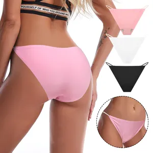 Hot Sexy Women Simple Breathable Healthy Underwear Luxury Ice Silk Invisible Seamless brazilian Panty Panties For Young Girls