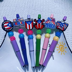 Nuevas cuentas de silicona con pegamento para decoración de bolígrafos, accesorios DIY para bolígrafos, serie Día de la Independencia. - Product Image 1