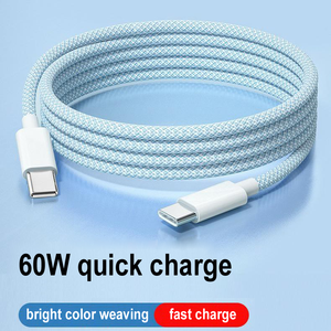 Câble USB-C vers USB-C en nylon tressé à charge rapide 60W PD 30W pour <span class=keywords><strong>iPhone</strong></span> 15 <span class=keywords><strong>Pro</strong></span> <span class=keywords><strong>Max</strong></span> et imprimantes - Product Image 6