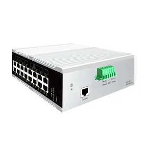 24 Port endüstriyel ağ anahtarı, 16*10/100/1000base-tx-8 * 1000base-fx ile 10/1000/Fiber anahtarı m Ethernet Poe 100 yönetilen